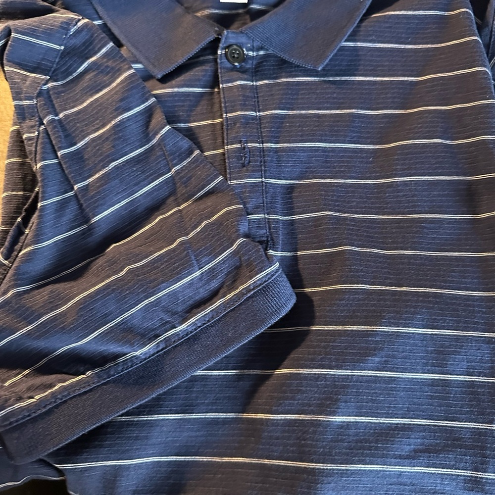 Men's Blue Striped Polo Shirt designer New